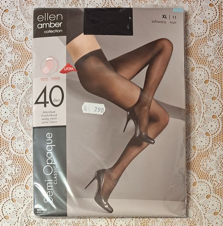 Ellen Amber Semi Opaque 40den Strumpfhose Gr.XL Schwarz