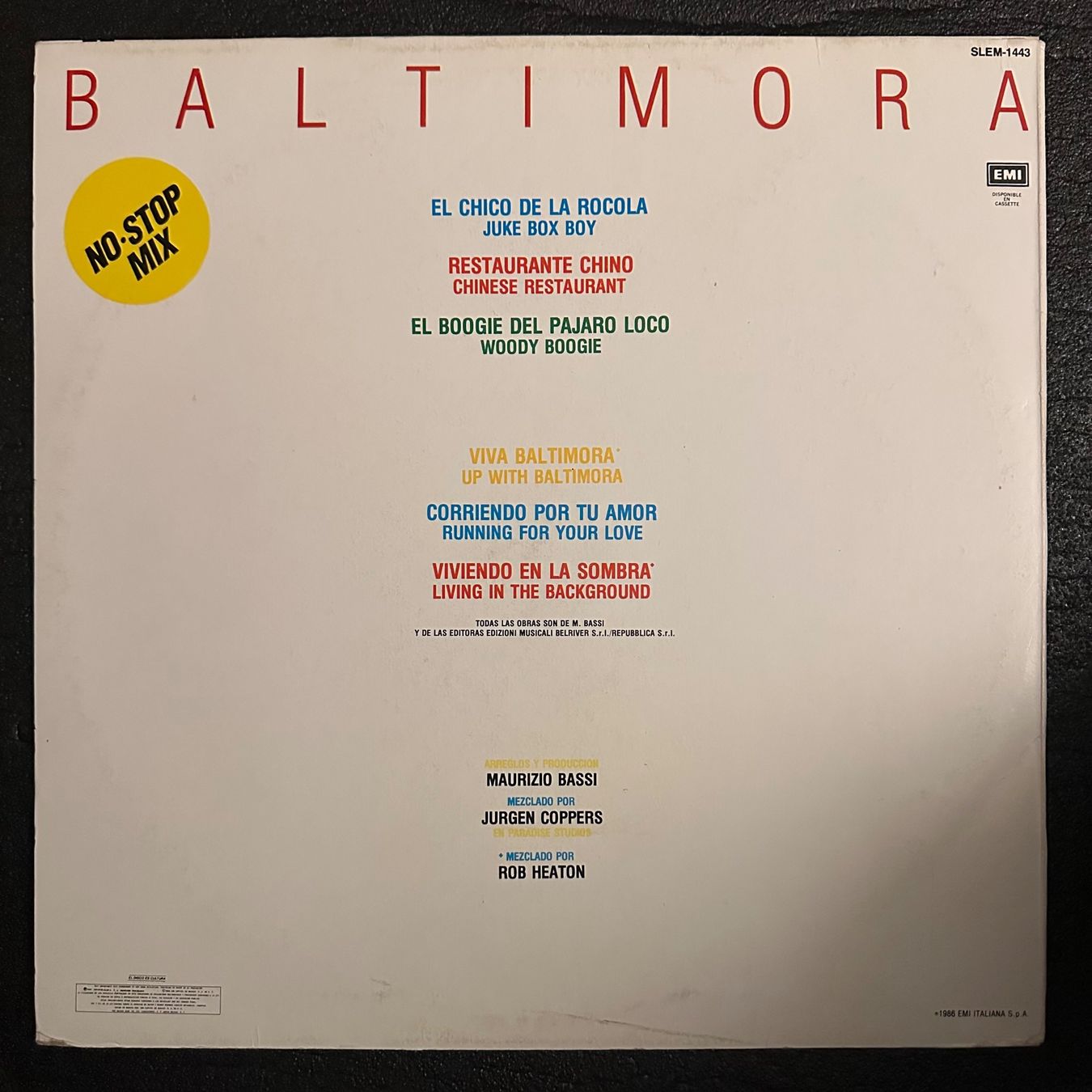 Dischi in vinile: LP - Baltimora - World Re-Mix – Usato da Breganzona venduto da Onairda75 1