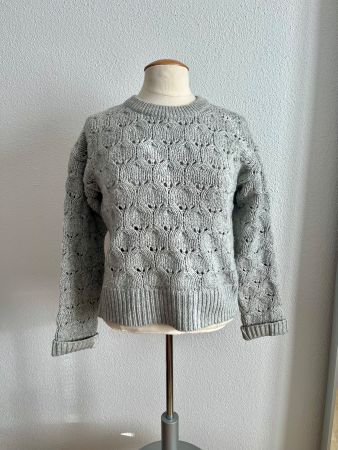 Lanius: warmer Pullover, aus Wolle/Baumwolle, blaugrau 36 38