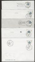 5 x Fussball Briefe Schweiz mit FDC 100 Jahre FIFA Nr. 1110