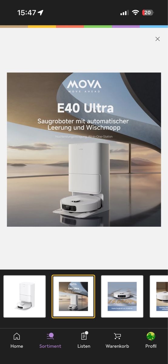 Aspirapolveri & Accessori: Staubsauger Roboter Mova E40 Ultra mit Wischfunktion – Usato da Zürich venduto da sst_c9tf 4