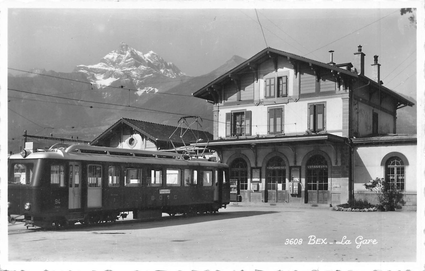 Cartes postales: Bex VD Bahnhof mit BVB Triebwagen – D'occasion à Biasca par Blenio71