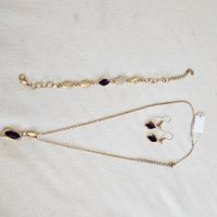 Schmuck lotDamen Goldfarben Lila Steine Neu