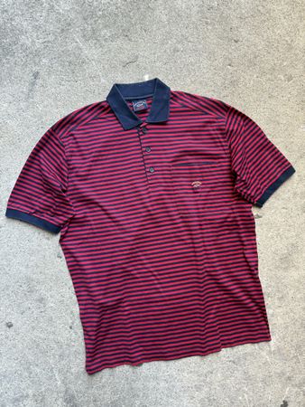 Polo Paul & Shark Yachting rayé rouge/noir - Taille M