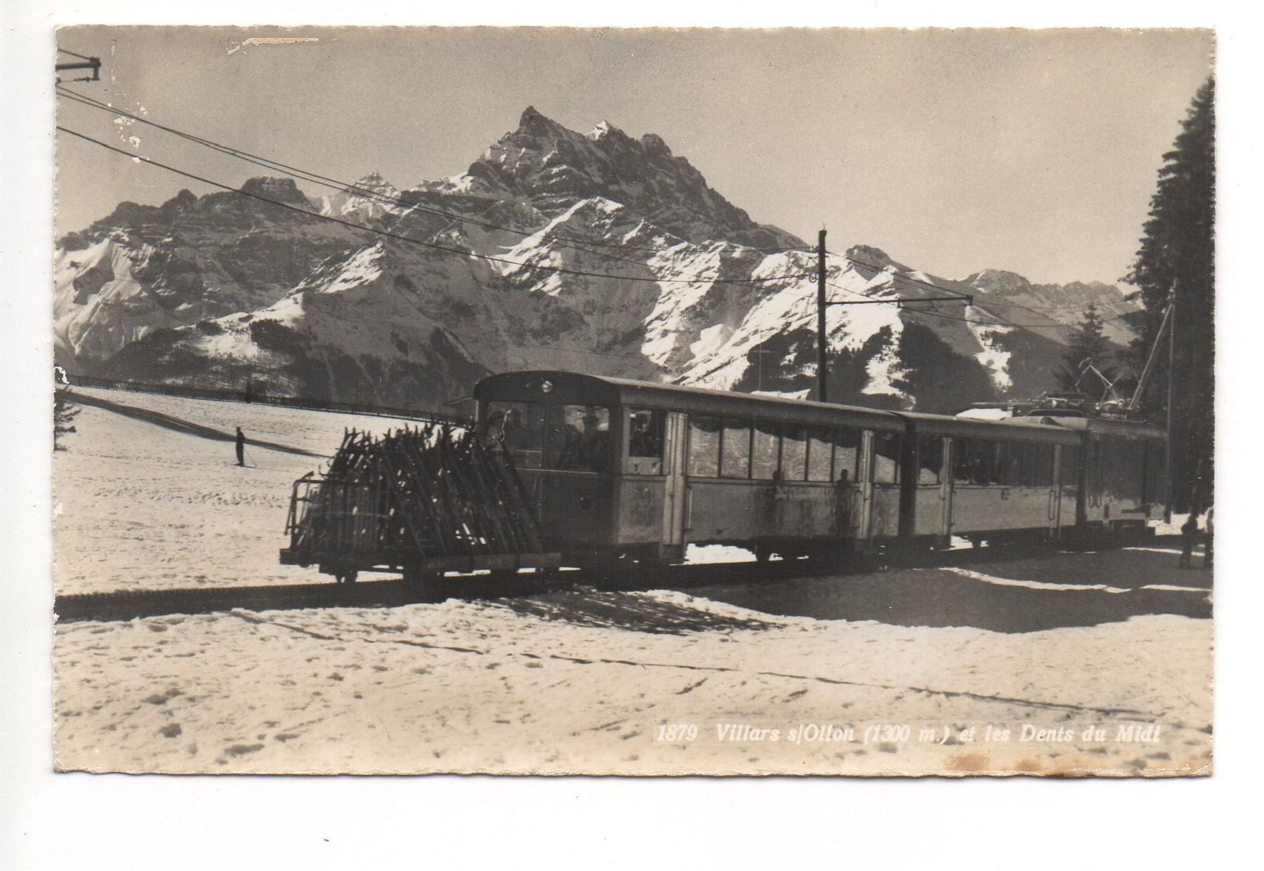 Cartoline postali: VILLARS S/OLLON Chemin de fer Ski – Usato da Jona venduto da philajona