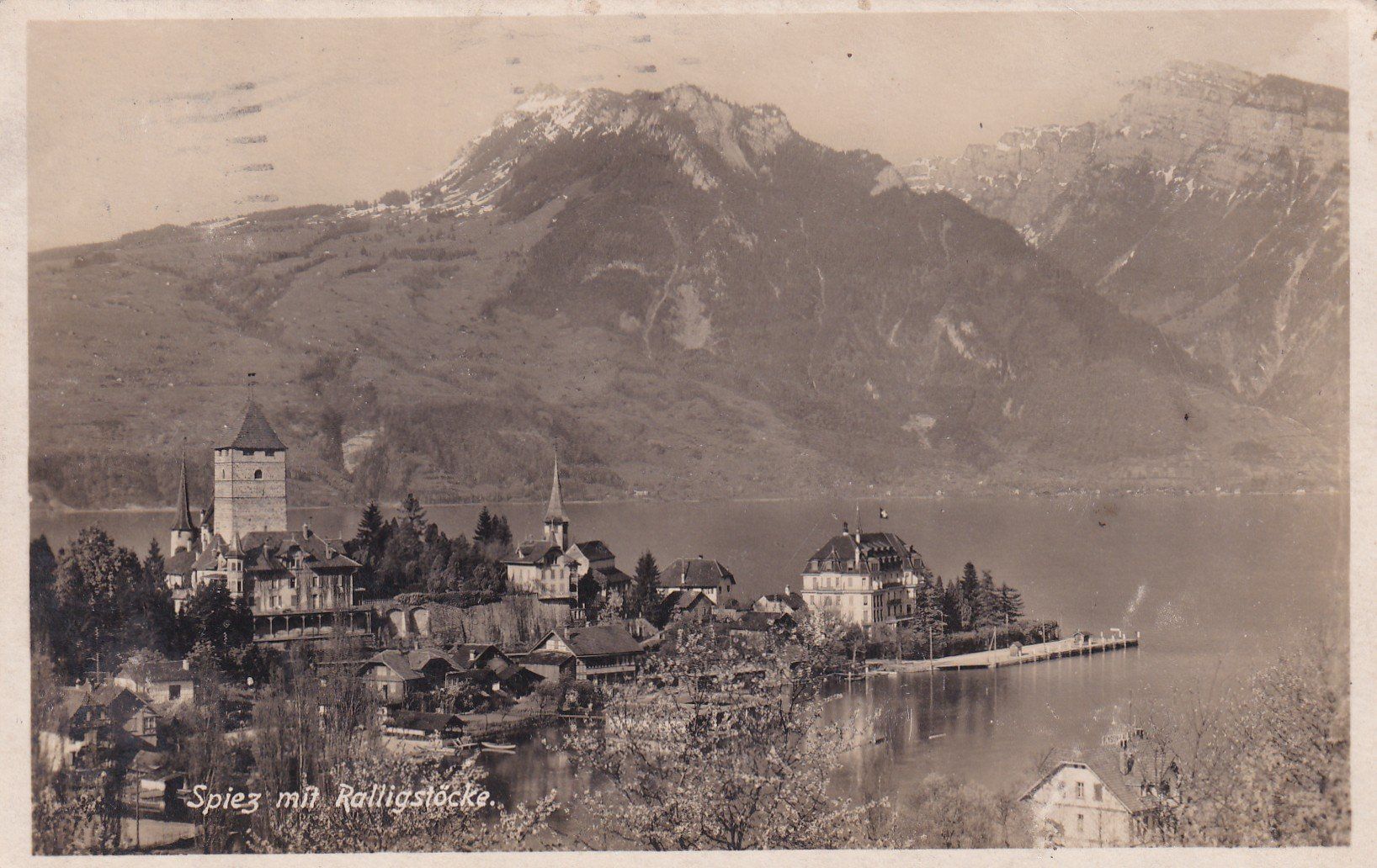 Cartoline postali: Spiez mit Ralligstöcke – Usato da Cormoret venduto da Pascalll2001