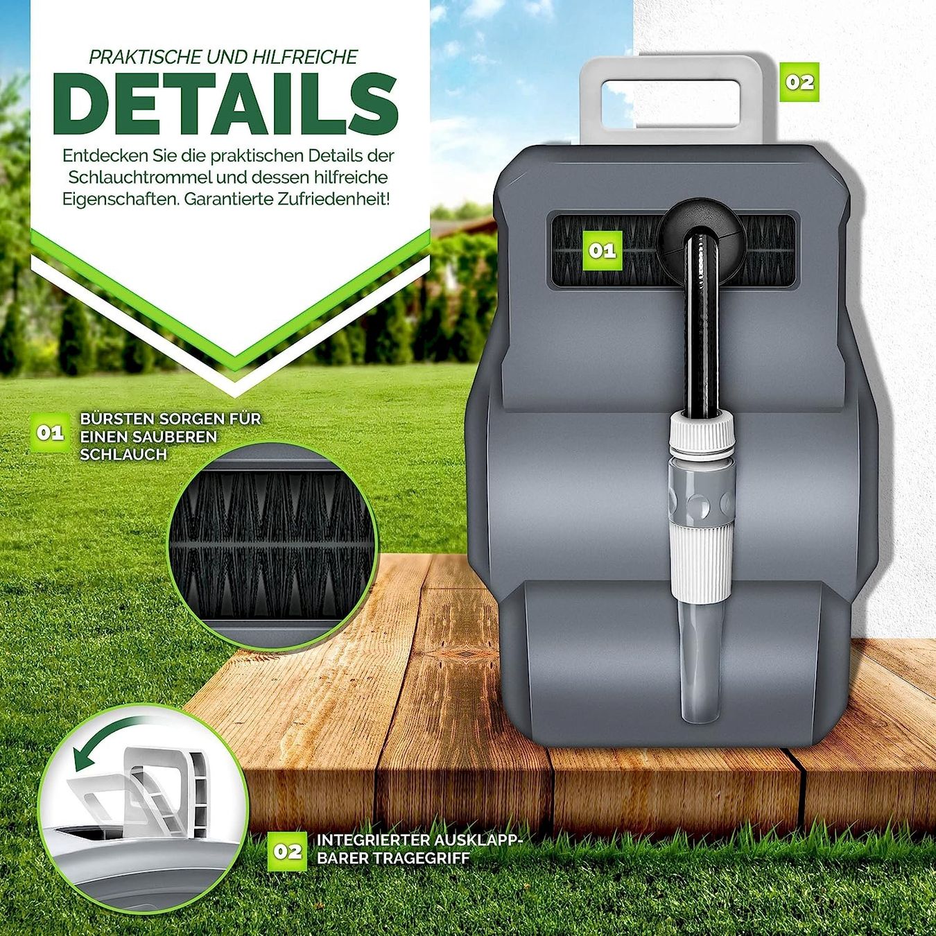 Altro in Utensili da giardino: Schlauchtrommel 30m Aufroll-Automatik – Nuovo e nell'imballaggio originale da Bottighofen venduto da zaap 4