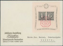 1943 - Zürich Klein - Block - FDC ET