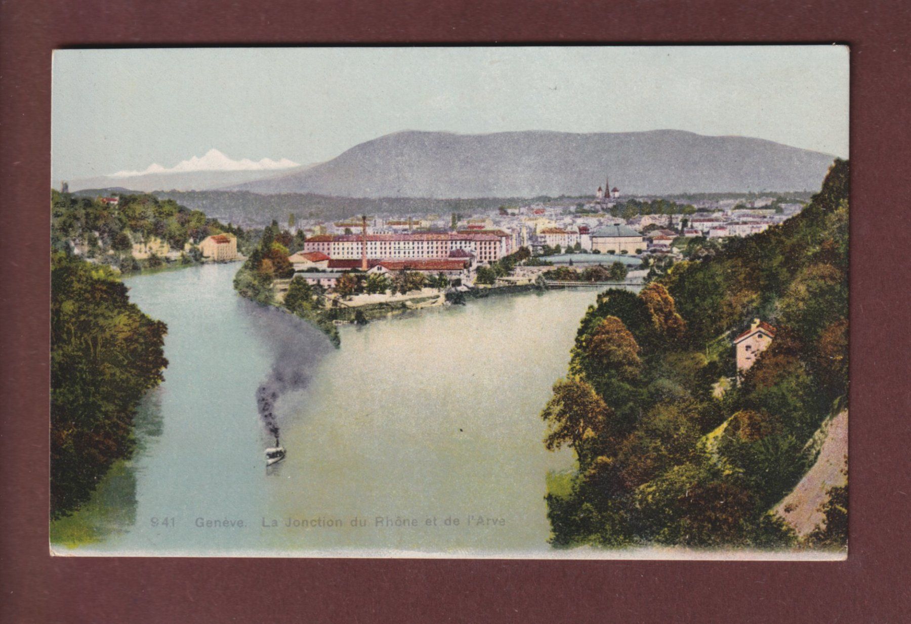 Cartoline postali: GENEVE - Jonction Rhône et Arve – Usato da Pully venduto da nicecards