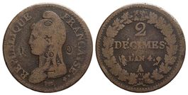 Frankreich, 2 Décimes AN 4 A Paris / 1840