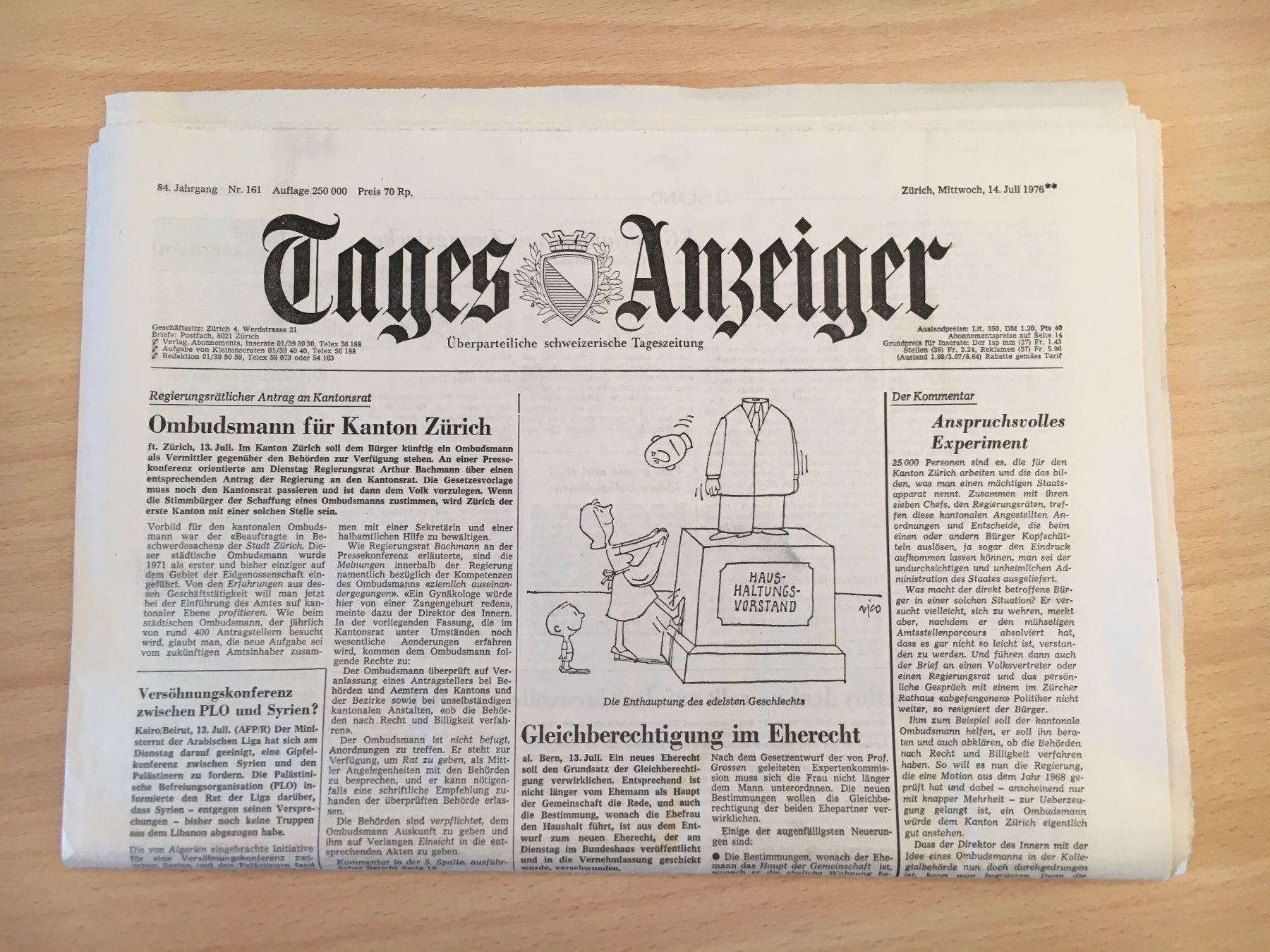 Zeitschriften & Magazine: Tagesanzeiger vom 14. Juli 1976 – Gebraucht aus Luzern von Jiggy_8898
