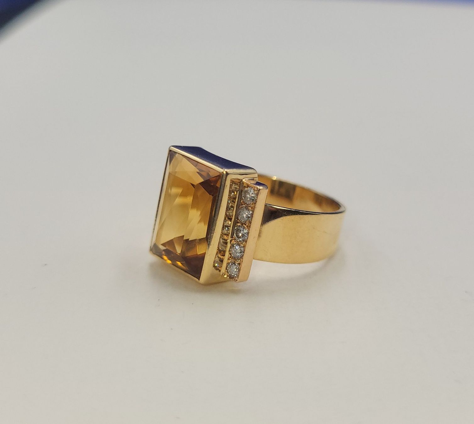Anelli: Massiv 585 Gold Ring Mit Diamanten und Citrin – Usato da Wald ZH venduto da Aniade 6
