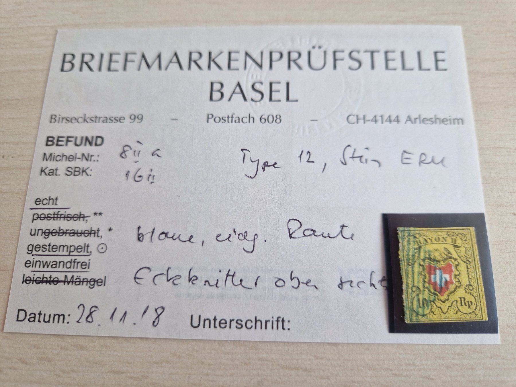 Tous les timbres: Rayon 16II, Type 12, E-RU, Befund, Top, ab 1.- – D'occasion à Burgdorf par Glossy01