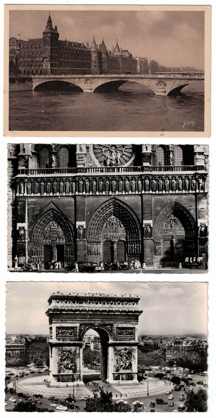 Cartoline postali: Paris - 3 cartes postales/Ansichtskarten – Usato da Frauenfeld venduto da POML