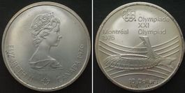 KANADA 10 Dollars 1976, OLYMPIA MONTREAL, Silber unz