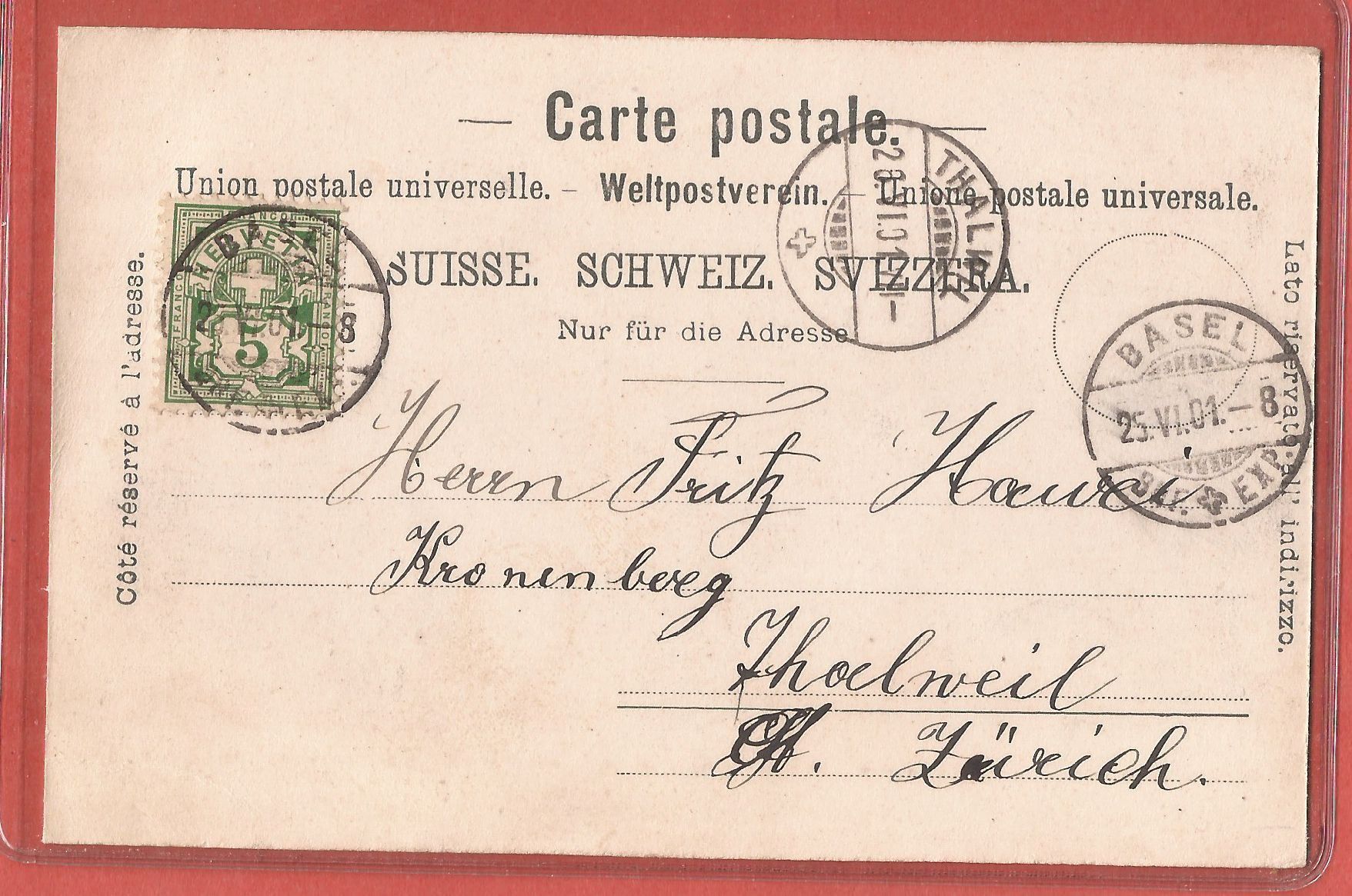 Cartoline postali: Basel - Gewerbe-Ausstellung 1901 – Usato da Fislisbach venduto da Porano 1