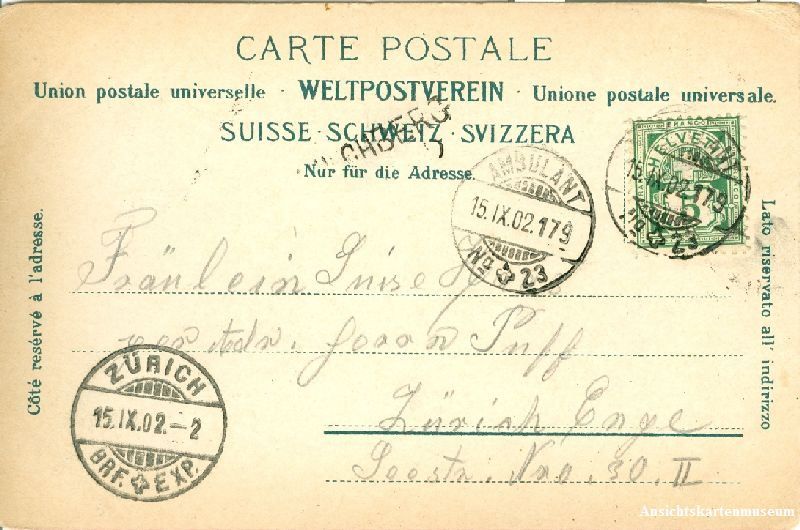 Cartoline postali: Bendlikon - Wehrli Verlag + 1902 – Usato da Emmenbrücke venduto da teestube 1
