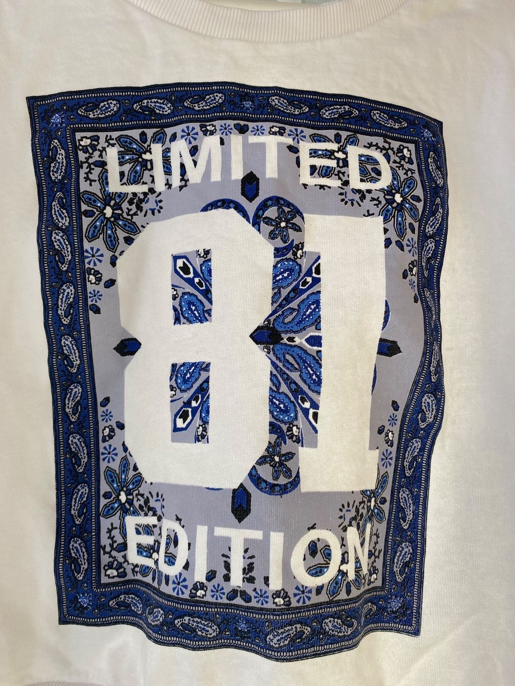 H&M Pullover & Sweatshirts: Pullover Print weiss blau Gr. 36 / 38 Damen – Gebraucht aus Seewen SO von HappyHappyHappy 1
