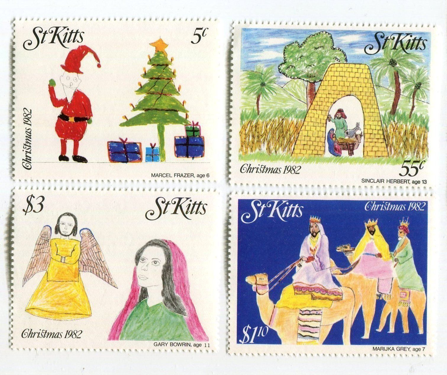 Tutti i francobolli: Briefmarken "Weihnachtsmann". St. Kitts – Nuovo e nell'imballaggio originale da Basel venduto da Butsch5