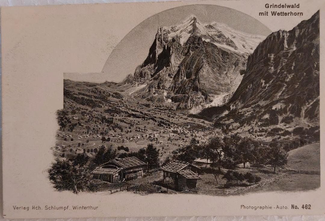 Ansichtskarten: GRINDELWALD  mit Wetterhorn – Gebraucht aus Delémont von Domdom1