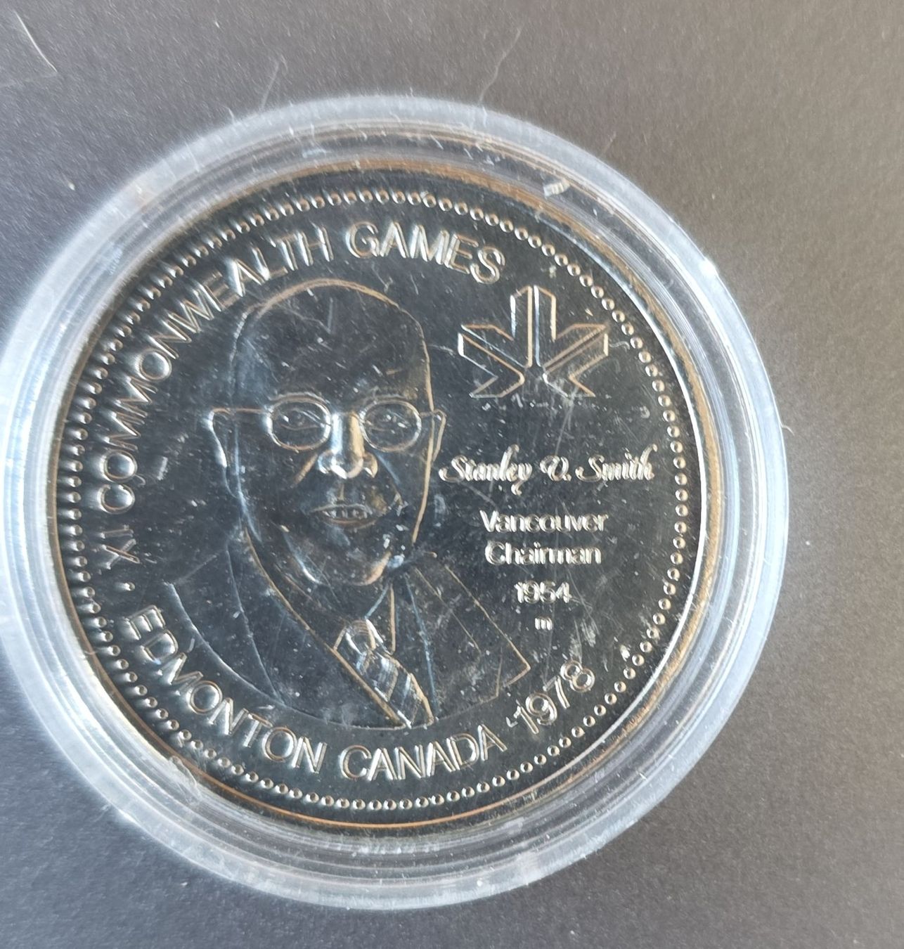 Tutti le monete: Commonwealth Games Edmonton 1978 Coin Stanley A. Smith – Nuovo e nell'imballaggio originale da Hinwil venduto da Ehretstock8