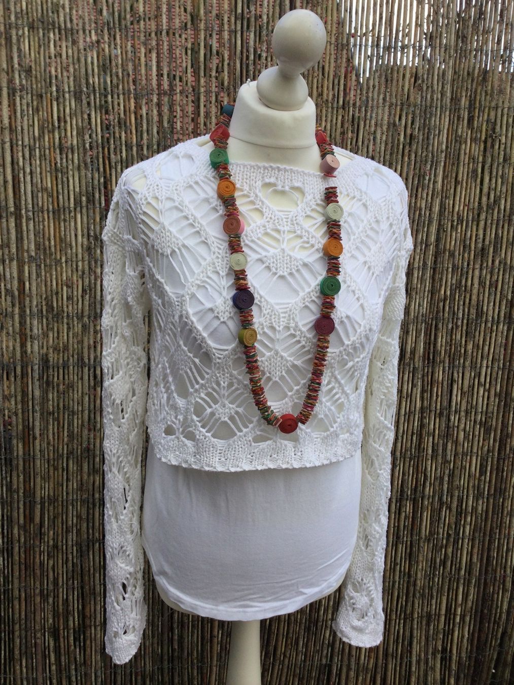 Top: Pull blanc + Top LIGNE MATERNITE, taille 2/M – Usato da Agiez venduto da chouchanelle