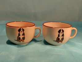 2 Tassen mit Berner Sennenhund, Dürrbächler