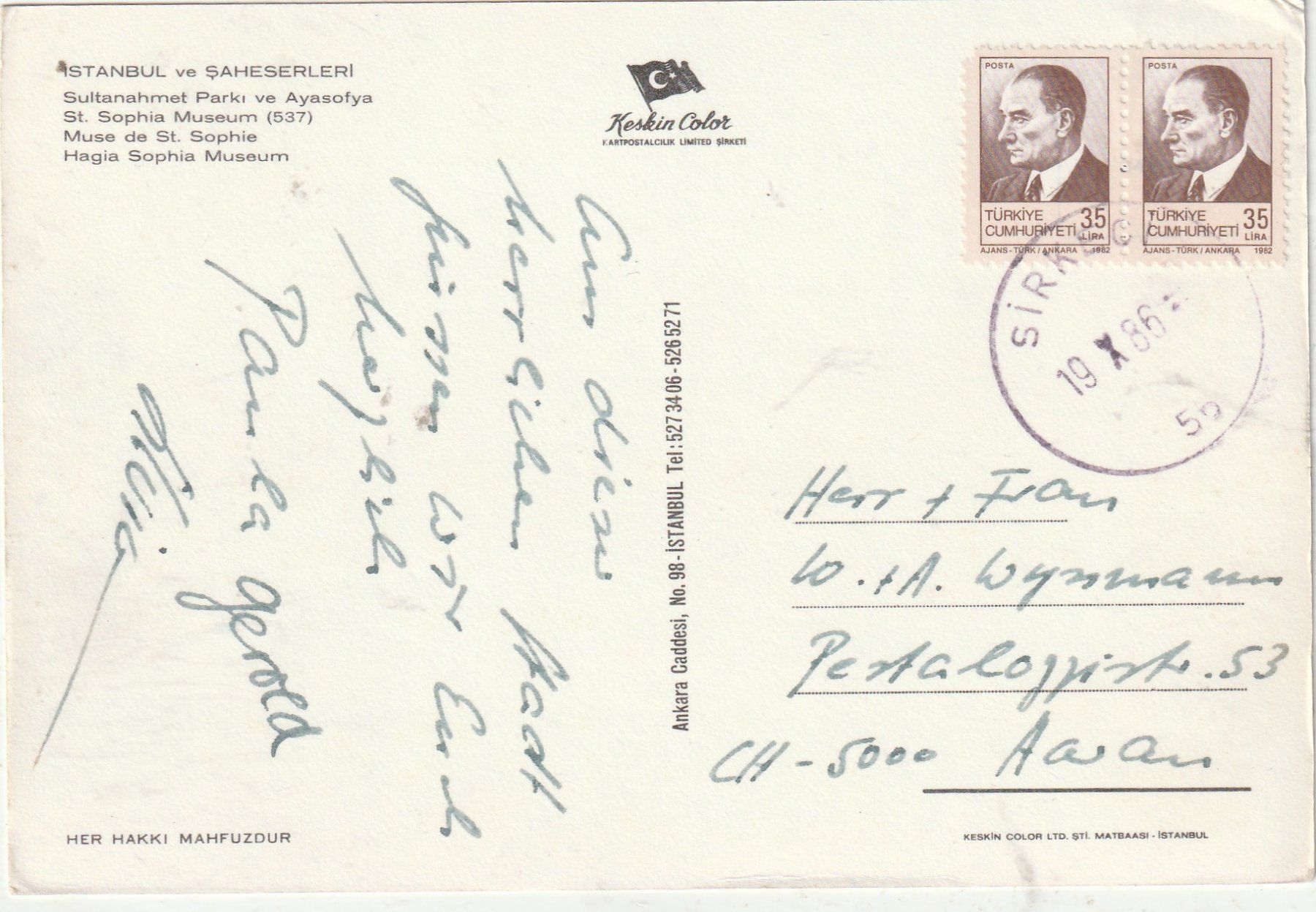 Cartoline postali: Instanbul – Usato da Lumbrein venduto da made02 1