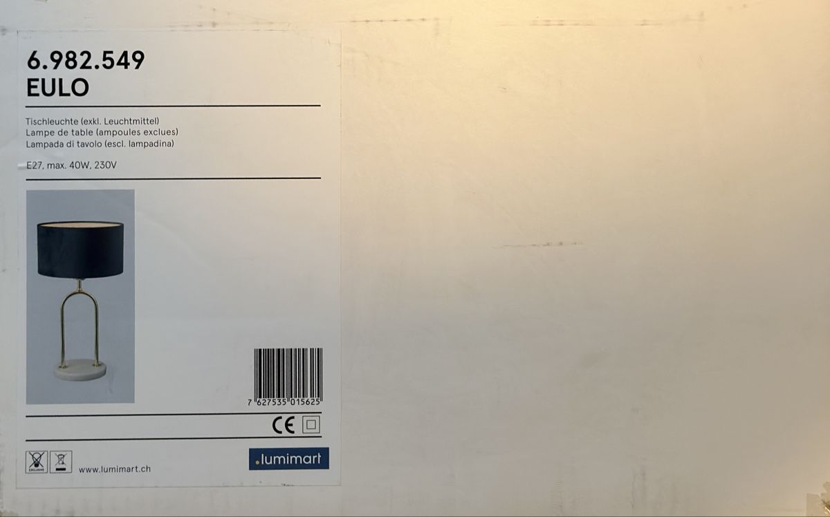 Lampade: Lampe de table Eulo vert/blanc Métal/Tissu H 50 cm – Nuovo e nell'imballaggio originale da Montreux venduto da Ausoni 1