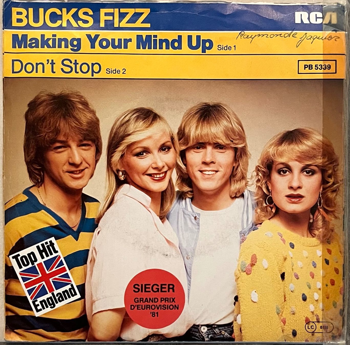 Dischi in vinile: BUCKS FIZZ - MAKING YOUR MIND UP - EUROVISION 1981 – Usato da Bussigny venduto da vinyl-pas-cher 1