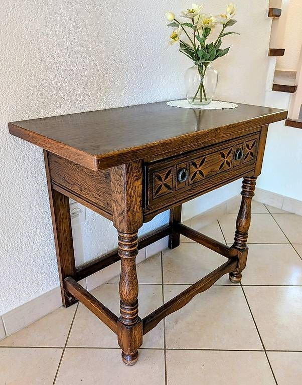 Tische: Petite table console rustique en chêne avec tiroir  – Gebraucht aus Denges von jon_6ccw