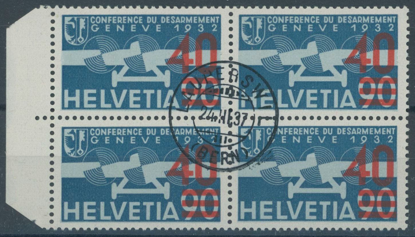 Tous les timbres: 1936 Flugpost - Viererblock - "die 24a hellrot" - gestempelt – D'occasion à Schindellegi par leecollect