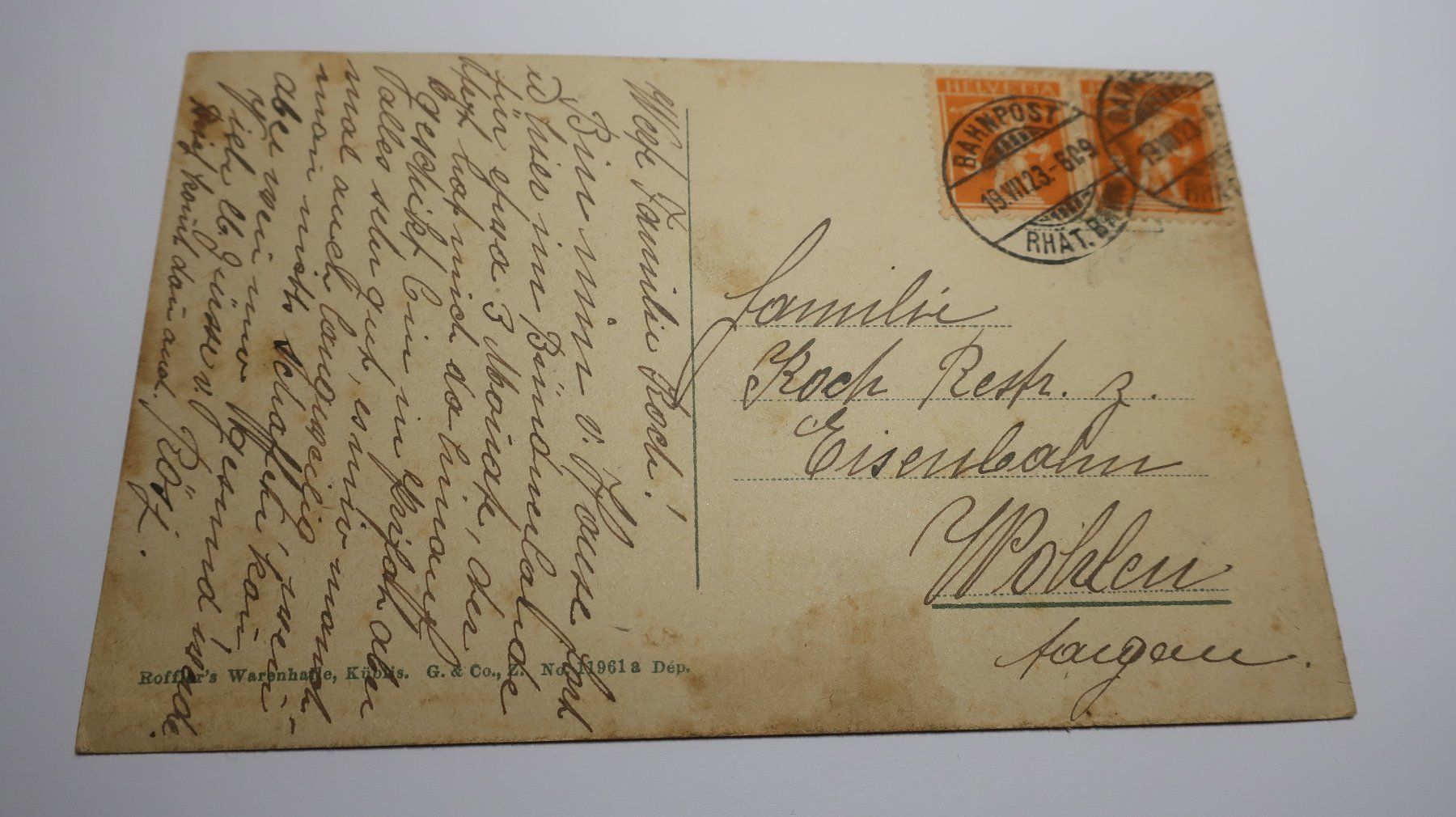 Cartes postales: Küblis  1923 – D'occasion à Cormoret par Pascalll2001 3