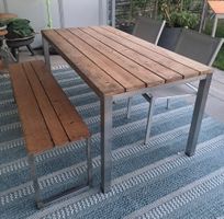 Gartentisch Holztisch Metallgestell (Alu)