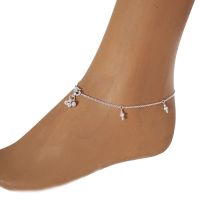 Mondstein Fußkettchen Echtes Silber 925 Fußkette weiß