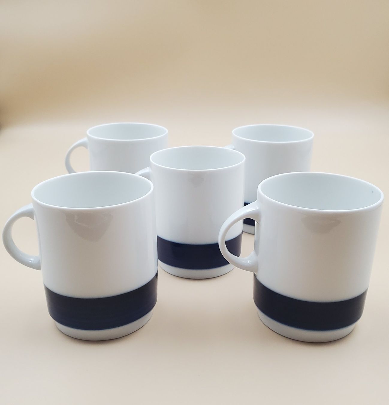 Thomas Tazze: 5 Tasses Thomas Germany Brushed Cobalt Baumann 1960 – Usato da Rennaz venduto da La_malle_du_dauphin
