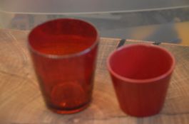 DEKO 2 VASE ROT