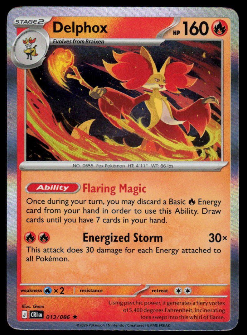 Pokémon Carte collezionabili: Pokemon Delphox 013/086 – Usato da Herisau venduto da Pokemon2025