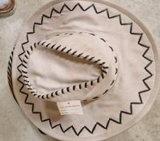 Cooler Cowboyhut beige schwarz, Gr. M