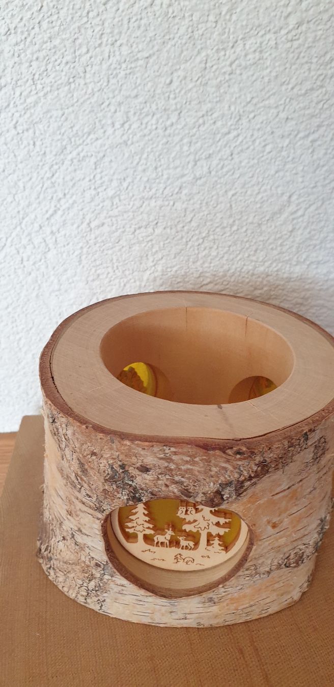 Tutte le decorazioni: Windlicht Birkenstamm mit Teelichthalter – Usato da Wildhaus venduto da enzian66