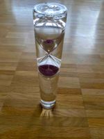 Sanduhr, Glaszylinder mit Sanduhr mit rotem Sand ca. 3 Min.
