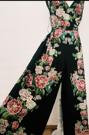 Blumen Jumpsuit Elegant Festlich Hochzeit Gr. 38