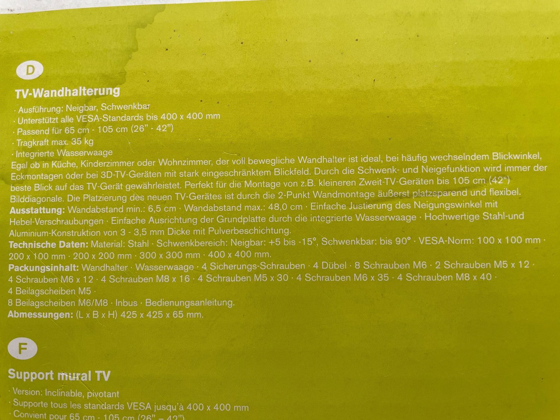 Supporti a parete: TV Wandhalterung schwenkbar – Usato da Adligenswil venduto da Solando 1