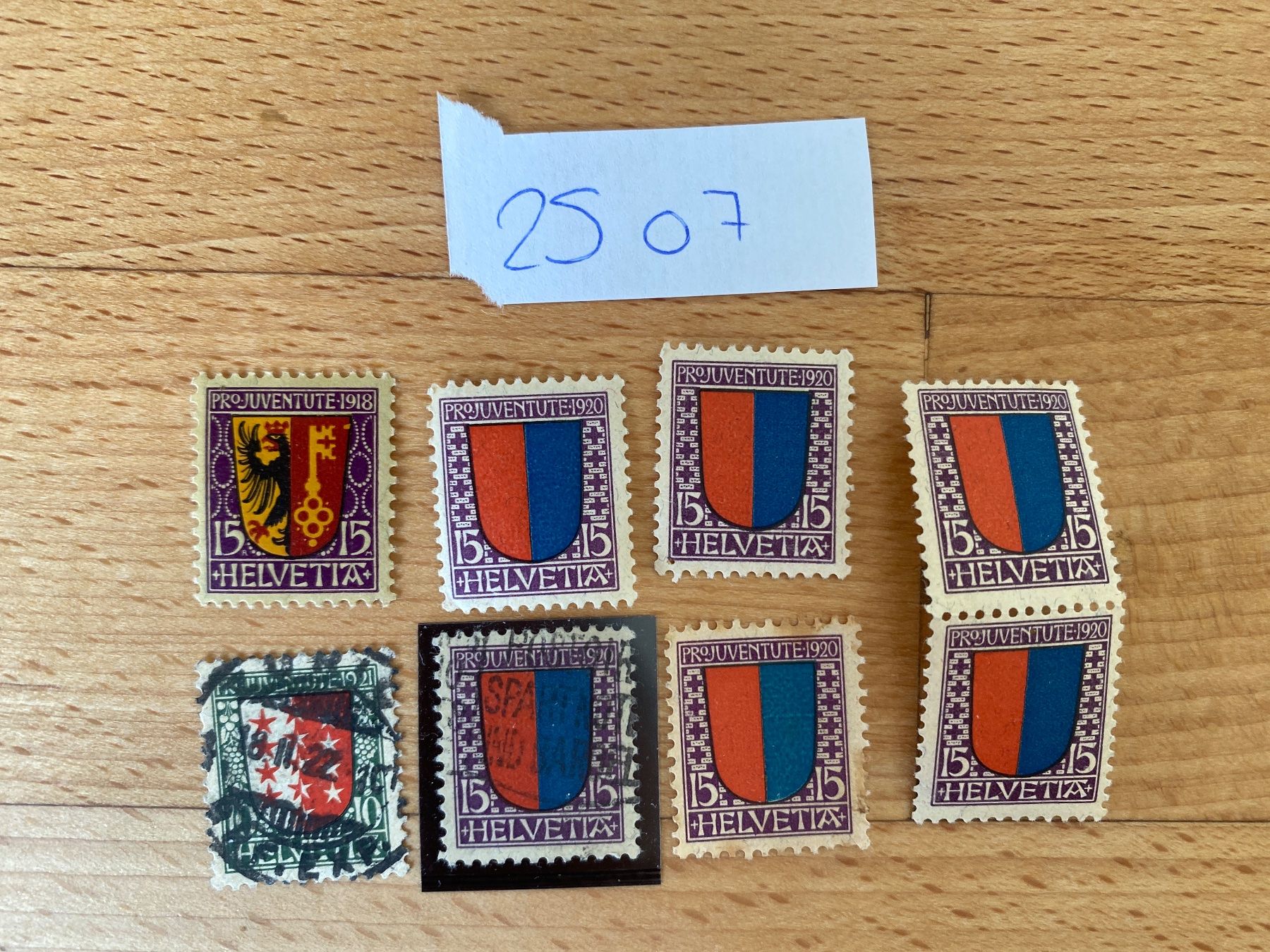 Alle Briefmarken: Pro Juventute Kantonswappen Nr. 11, 18, 17 meist postfrisch – Neu (gemäss Beschreibung) aus Wil SG von Chefsugus