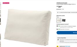 FRÖSÖN/DUVHOLMEN Coussin dossier, extérieur, beige, 62x44 cm