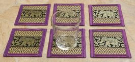Glas Untersetzer Set mit Elefanten