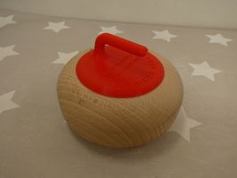Mini Curling Stein aus Holz für Deko