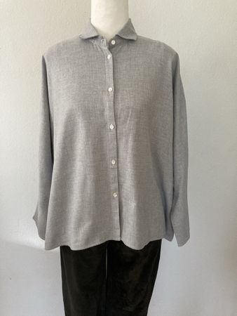 La Camisa Damenbluse, Gr. 2, Silbergrau, Baumwolle