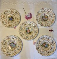 5 Bassano Porzellan-Wandteller – durchbrochen 