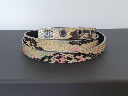 CHANEL Taillen Gürtel Python Leder CC Logo